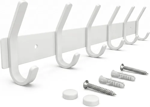 Vista 20 de Perchero pequeño de montaje en pared, de níquel cepillado, de acero inoxidable de 6 pulgadas, con 2 ganchos dobles resistentes, colgador de pared
