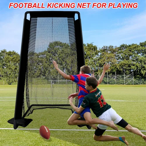 Vista 4 de Red de jaula de fútbol para patadas, portátil, 81 x 41 pulgadas, ayuda para entrenamiento de portería de fútbol para patio trasero