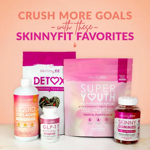 Vista 6 de SkinnyFit - Colágeno súper juvenil para mujeres - Polvo de péptidos de colágeno múltiple - Probióticos, fibra, ácido hialurónico - Sin OMG, sin