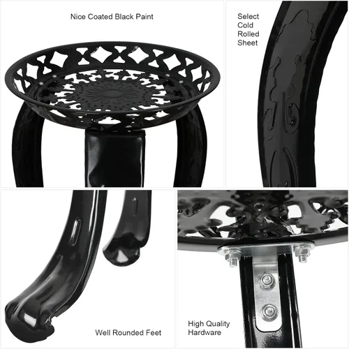 Vista 5 de Ufine Soporte de metal de 2 niveles para plantas para interiores y exteriores, soporte para macetas de hierro alto para porche de esquina, paquete