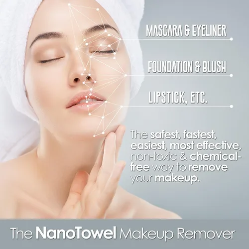 Vista 2 de Toallero de limpieza facial para eliminar el maquillaje. Eliminar cosméticos rápidos y sin productos químicos. Limpia la suciedad facial y el aceite