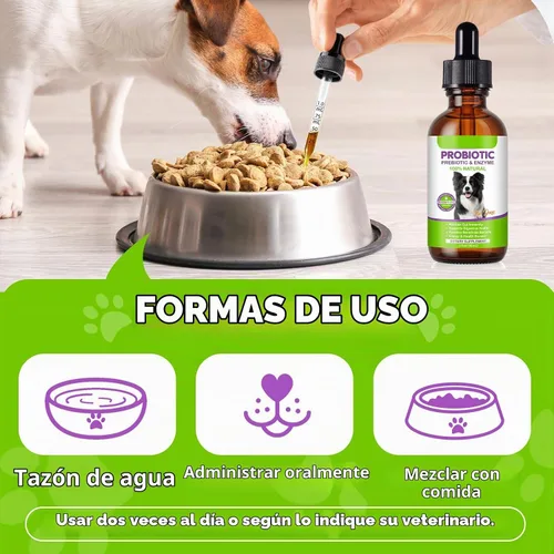 Vista 8 de Probióticos para perros, probióticos líquidos para perros, enzimas prebióticas y digestivas, suplemento de probióticos para perros que ayudan a