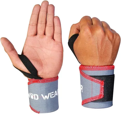 Vista 8 de Muñequeras con lazo para el pulgar para levantamiento de pesas, entrenamiento de fuerza, culturismo, entrenamiento cruzado, levantamiento de pesas