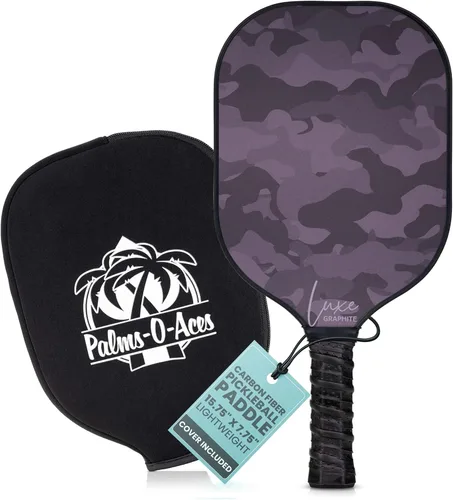Vista 10 de Palms-O-Aces Carbon Fiber Pickleball Paddle – USAPA Approved 16mm T700 Graphite Paddle with Textured Spin Surface Lightweight Carbon Fiber
