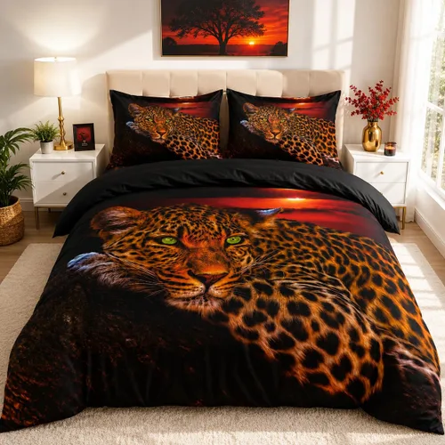 Vista 11 de Juego de funda de edredón con diseño de tigre blanco, tamaño individual, funda de edredón con estampado de animales salvajes, juego de ropa de cama