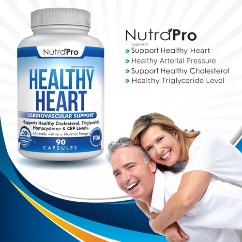 Vista 2 de NutraPro Corazón saludable: suplementos para la salud del corazón. Limpieza y protección de las arterias. Apoya el colesterol y el triglicérido