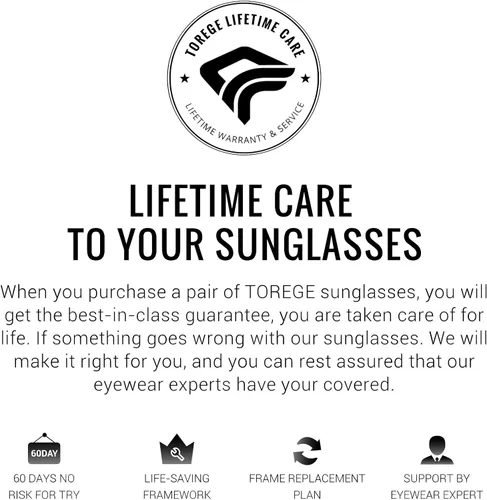 Vista 7 de TOREGE Gafas de sol polarizadas deportivas para hombres y mujeres marco duradero ciclismo correr conducir pesca senderismo gafas TR19