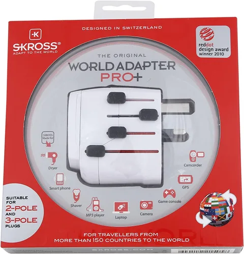 Vista 7 de Skross Pro+ Swiss Design Adaptador para viajes, con 3 polos., Blanco, 1.103110, 693watts