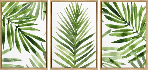 Vista 17 de MUDECOR Lienzo enmarcado para pared, juego de arte de acuarela pastel, bosque de pinos, naturaleza silvestre, ilustraciones modernas, decorativas