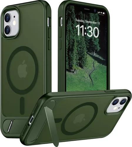 Vista 127 de Funda para iPhone 11 con compatibilidad magnética, [Soporte invisible incorporado][Compatible con MagSafe]