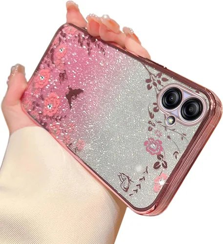 Vista 49 de Funda para Samsung Galaxy S8, Samsung S8 para mujer, cambio gradual con purpurina, cristal suave, TPU mariposa, floral, corazón, transparente, funda