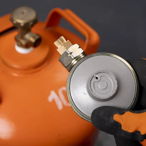 Vista 4 de Adaptador de botella de gas de 4 piezas, convertidor profesional de tanque de propano para un fácil llenado compatible con cilindros de gas europeos