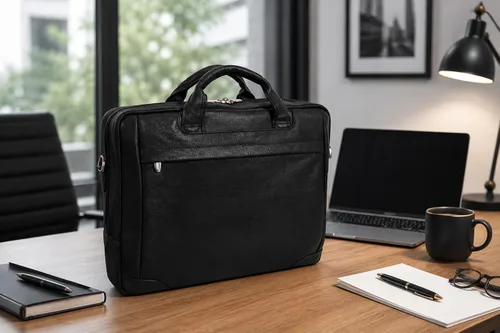 Vista 2 de McKlein EE. UU. Gresham litigator portafolios de piel, 15.4" Laptop Case de la serie S Negro