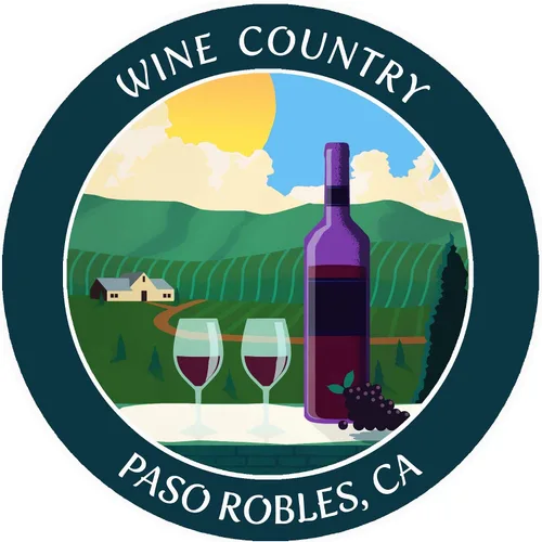 Vista 7 de Vinyard - Wine Country - Paso Robles, California 3.5 pulgadas DIY Adhesivo de vinilo adhesivo de aventura vacaciones tema novedad apliques