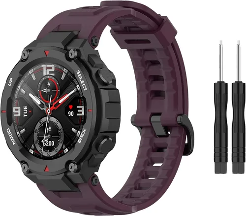 Vista 11 de BabyValley Correa compatible con Amazfit T-Rex/T-Rex Pro Band de silicona suave, pulsera de repuesto para Amazfit T-Rex/T-Rex Pro Sport Correa Beige