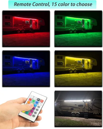 Vista 7 de Seagenck Luz LED para toldo de fiesta para caravana, tira de luz LED para toldo para caravana, caravana, remolque, soportes de concesión, camiones