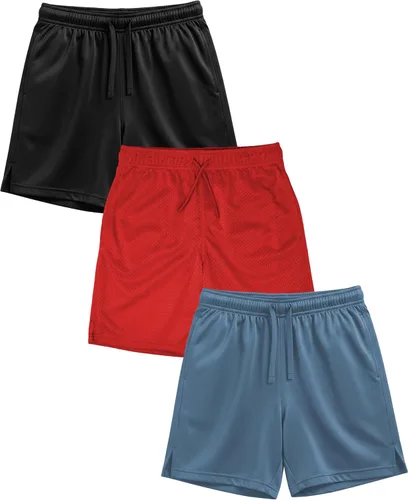 Vista 24 de Andrew Scott Pantalones cortos deportivos de baloncesto para niños con rendimiento activo y estilo de malla, varios paquetes