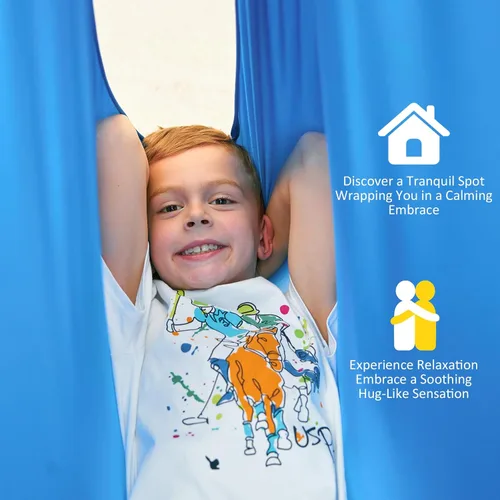 Vista 4 de Columpio sensorial, columpio de terapia para niños con necesidades especiales (herramientas incluidas), columpio sensorial para TDAH, autismo