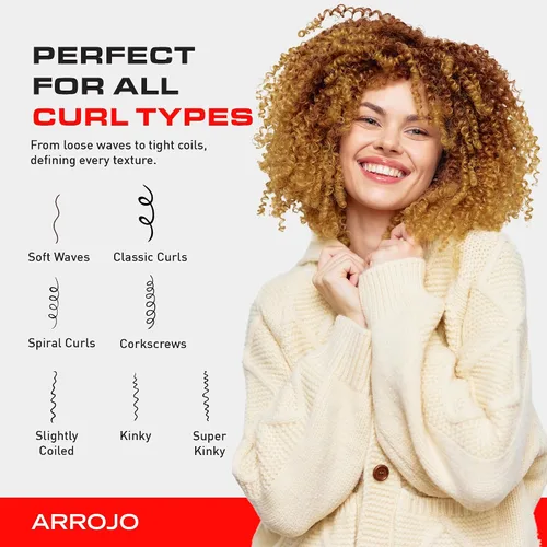 Vista 6 de ARROJO Curl Enhancer - Gel para el cabello rizado para rizos suaves y finos, gel de rizos con aminoácidos, proteínas de avena, productos