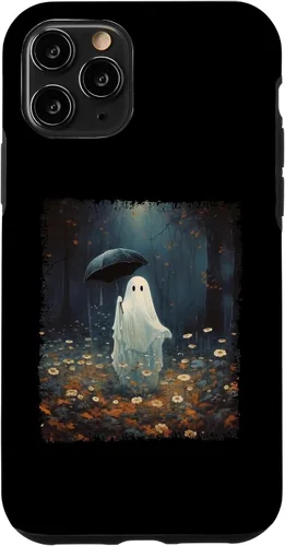 Vista 26 de Carcasa gótica para iPhone 11 con diseño de fantasma espeluznante en el bosque