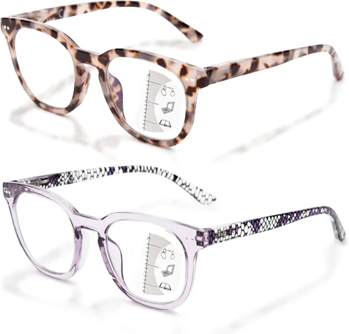 Vista 7 de LianSan Paquete de 2 lentes de lectura progresivos multienfoque para mujeres, lectores de computadora con bloqueo de luz azul cercano y lejano