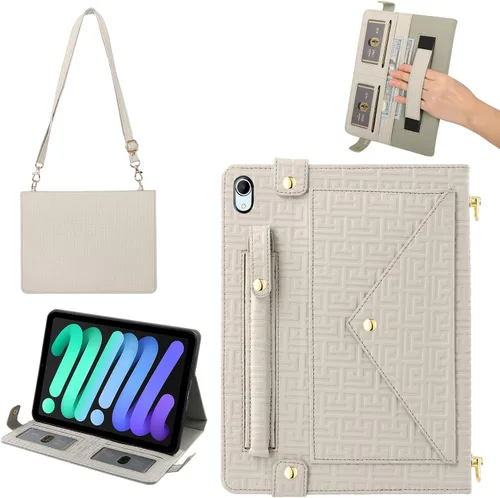 Vista 116 de Funda tipo bolso para iPad mini de 5ª/4ª/3ª/2ª/1ª generación de 7.9 pulgadas, Techcircle funda ligera tipo folio con soporte bandolera con billetera
