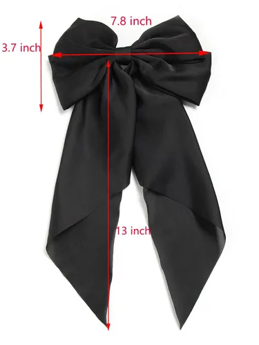 Vista 5 de SUSULU Pinzas para el cabello con lazo de cinta negra con cola larga, horquillas para fiestas y accesorios para mujeres y niñas, 2
