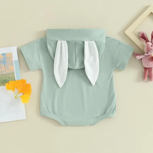 Vista 4 de Amnnchya Traje del día de San Patricio, sudadera de la suerte para bebé, niña y niño, mameluco de trébol, mameluco para recién nacido, para primavera