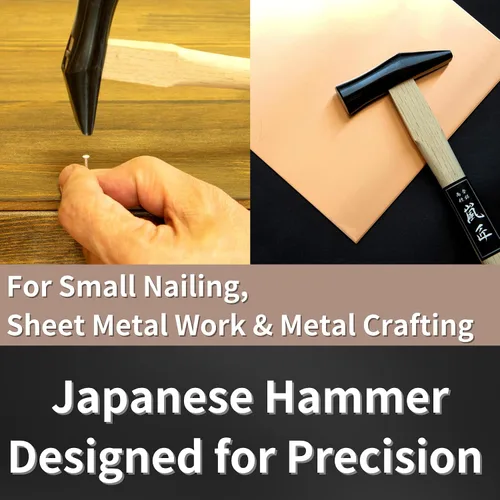 Vista 5 de Karakami - Martillo de precisión para clavos, chapa, carpintería, mango de madera, fabricado en Japón, 6 onzas