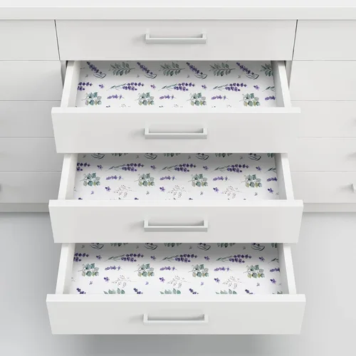 Vista 8 de Geelin 24 hojas de forros de cajones perfumados para aparador, hojas de papel no adhesivas, forro de papel fragante para estantes, armario