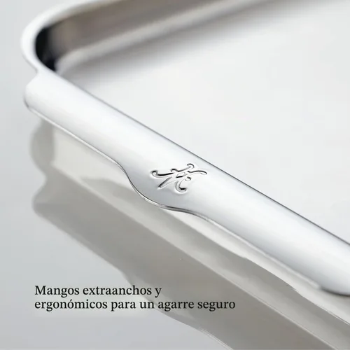 Vista 3 de Hestan Provisions OvenBond - Bandeja mediana de acero inoxidable con revestimiento de tres capas, superficie de cocción de 15 x 12 pulgadas