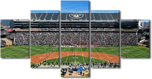 Vista 15 de Arte de pared en lienzo de estadio Allegiant, arte de pared para sala de estar, equipo de fútbol americano, pintura moderna de Nevada Las Vegas