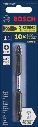 Vista 2 de BOSCH ITDEPH135B Paquete de 10 puntas de destornillador Phillips #1 de 3-1/2 pulgadas resistentes al impacto de doble punta
