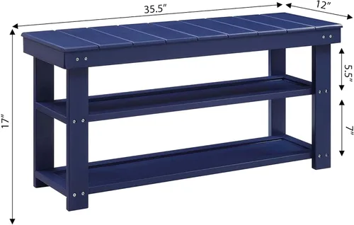 Vista 3 de Convenience Concepts Oxford Utility - Banco para vestíbulo, color azul cobalto