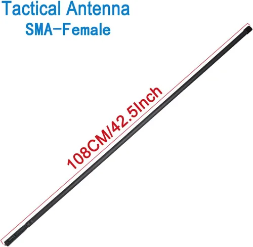 Vista 3 de Abbree SMA - Antena de banda dual hembra VHF/UHF 144/430 MHz antena de látigo suave de alta ganancia para radio bidireccional Baofeng UV-5R UV-82.
