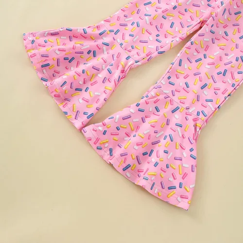 Vista 31 de Conjunto de ropa de cumpleaños para bebé niña pequeña, camiseta de manga larga, pantalones de campana, diadema
