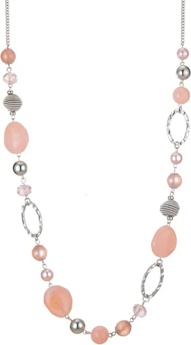 Vista 11 de BULINLIN Collar largo de cuentas para mujer, collar de cadena de suéter plateado con cuentas de resina de cristal, collar de joyería de moda
