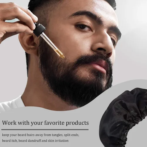 Vista 4 de eBoot 3 Piezas Gorras de Barba Gorro de Barba para Hombres Bandana Cubiertas de Cabello Facial Gorros Protectores Ajustables Gorras de Gorro Regalo