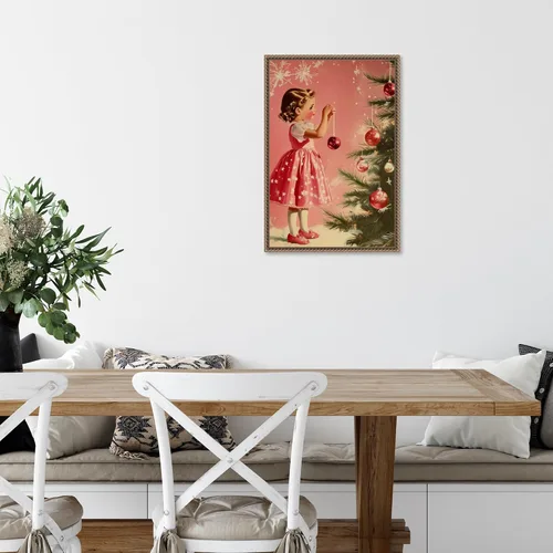Vista 6 de Amanti Art Pictufy Studio - Lienzo enmarcado para pared, 23 x 16 pulgadas, diseño de niña con adornos de Pictufy Studio, lienzo enmarcado