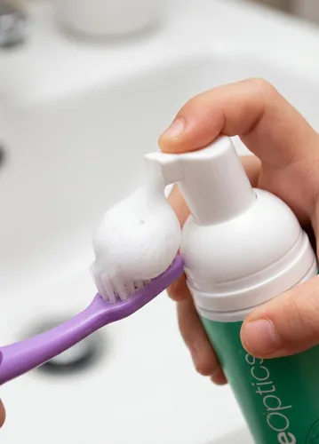Vista 6 de Mint Magic - Pasta de dientes de espuma para niños sin flúor, espuma para blanquear los dientes, fórmula suave de pasta de dientes espumosa