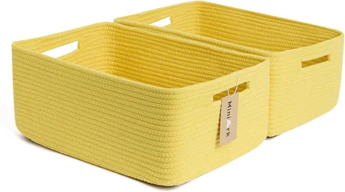 Vista 23 de MiniArk Cestas grandes de almacenamiento para estantes, organizadores de armario, para ropa, manta, toallas, guardería, caja de juguetes, cestas