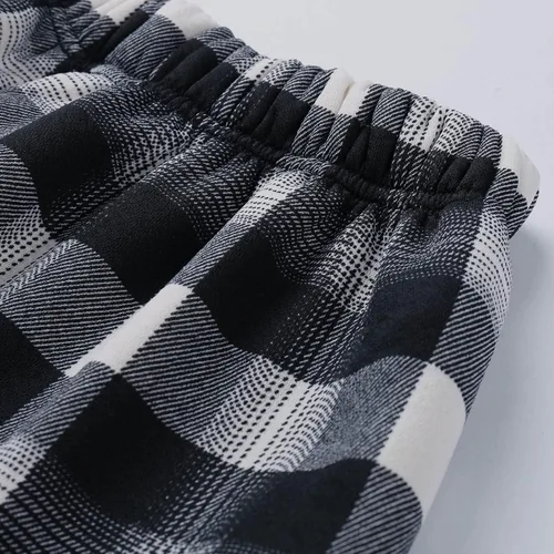 Vista 8 de Pantalones de pijama de forro polar suave para mujer, pantalones de pijama gruesos y cálidos de invierno, pantalones de pijama sueltos para el hogar