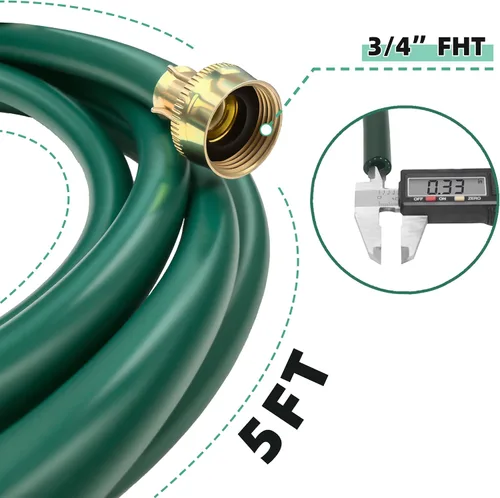 Vista 5 de TT FLEX Manguera de drenaje deshumidificadora a prueba de explosiones – Caucho verde de 5 pies, 3/4 pulgadas FHT, resistente, flexible, resistente a