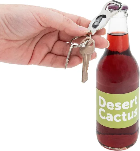 Vista 5 de Desert Cactus Elvis Presley - Llavero con abrebotellas para llaves de coche (diseño de botella plateada B)