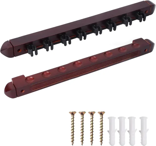 Vista 12 de GSE 2-Piece Wooden Wall Mounted Billiard Pool Cue Rack Holds 6/8/12 Cues Several Colors Available, Pool Stick Holder Only, Space-Saving, Billiard