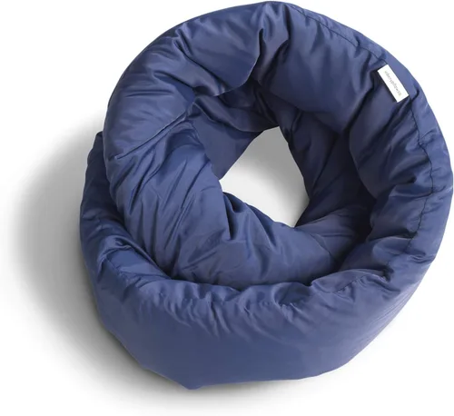 Vista 9 de Huzi Infinity Pillow - Bufanda cervical suave para usar en el hogar y viajes, soporte para dormir (gris)