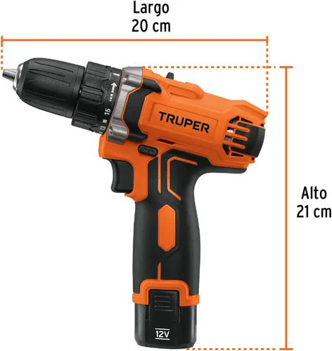 Vista 2 de Taladro inalámbrico compacto batería de litio ion 12 V, 3/8