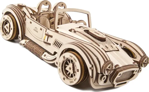 Vista 9 de UGEARS Drift Cobra Racing Car - Rompecabezas de madera 3D para adultos