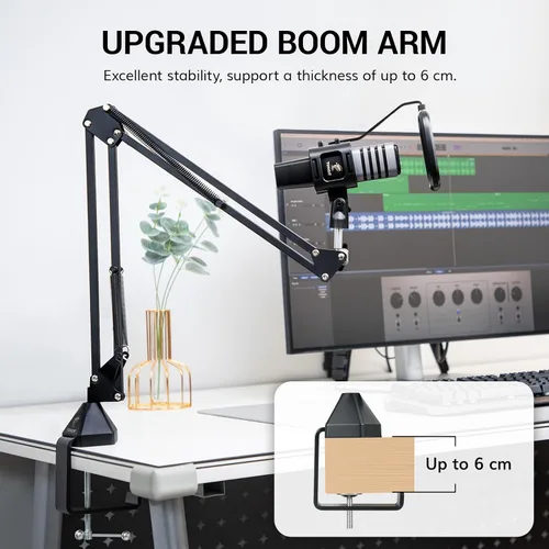 Vista 3 de TONOR TC30+ - Kit de micrófono USB, grabación de podcasts para PC, condensador cardioide, juego de micrófono para computadora, juegos, transmisión