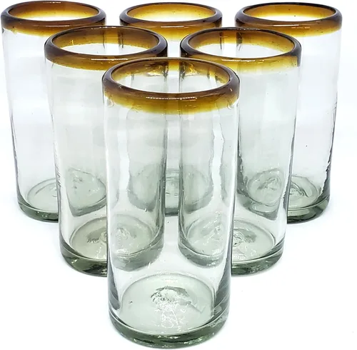 Vista 12 de Amber Rim - Vasos de Martini de 10 onzas (juego de 6), vidrio reciclado, sin plomo, sin toxinas (Martini)